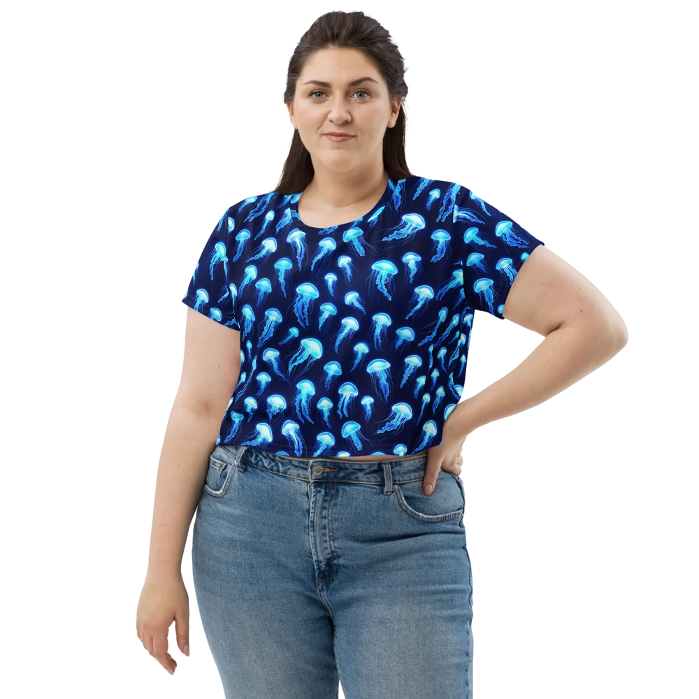 Deepsea Glow on Crop Tee — Front