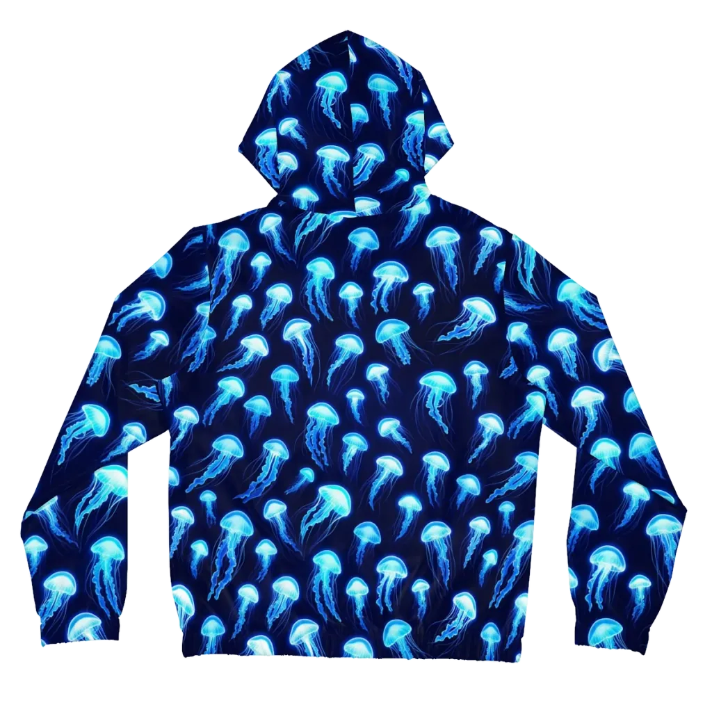 Deepsea Glow on Women's Full-Zip Hoodie — Back