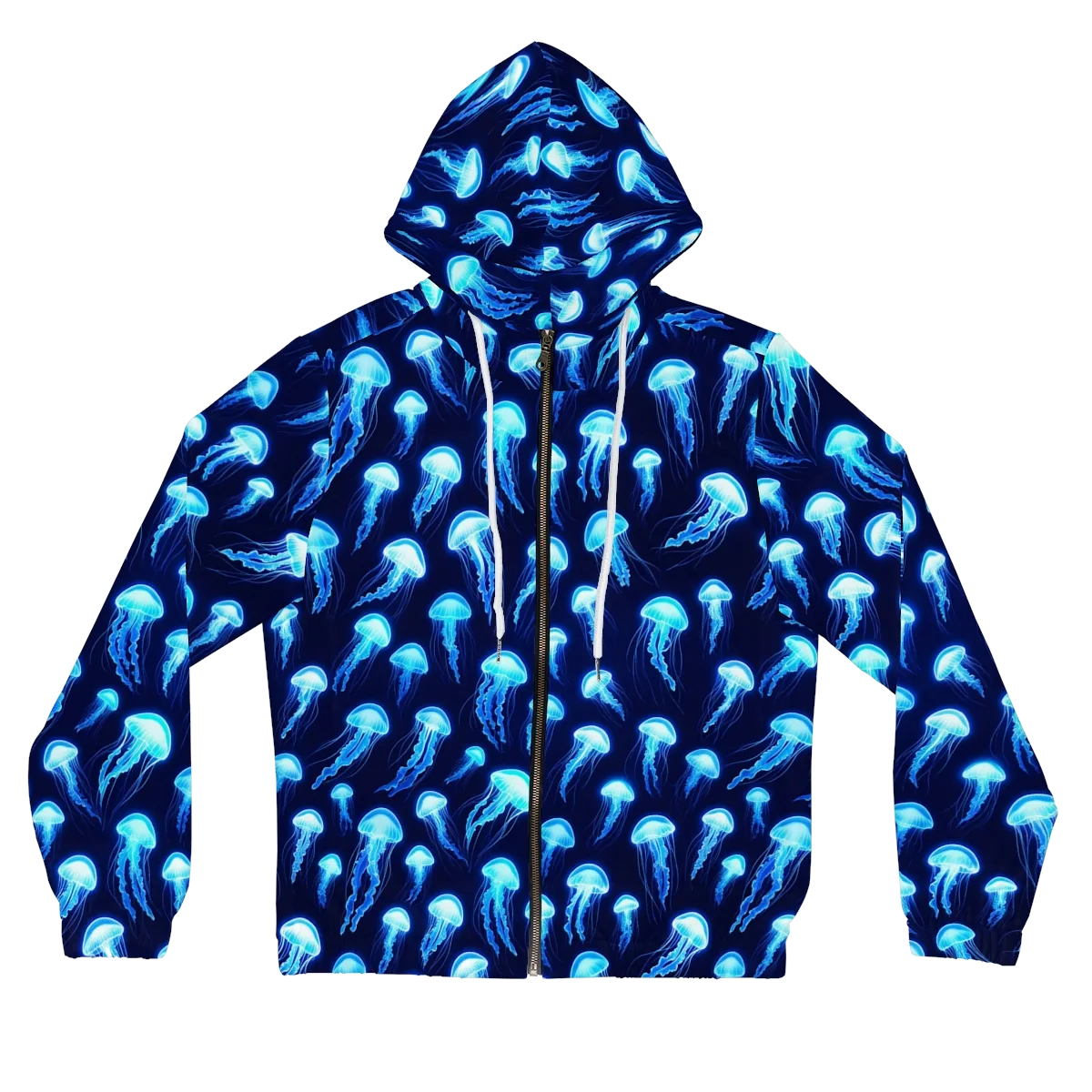 Deepsea Glow on Women's Full-Zip Hoodie — Front