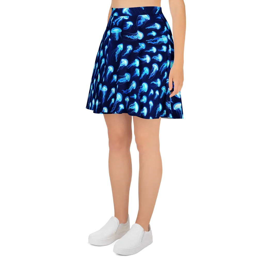 Deepsea Glow on Skater Skirt — Left