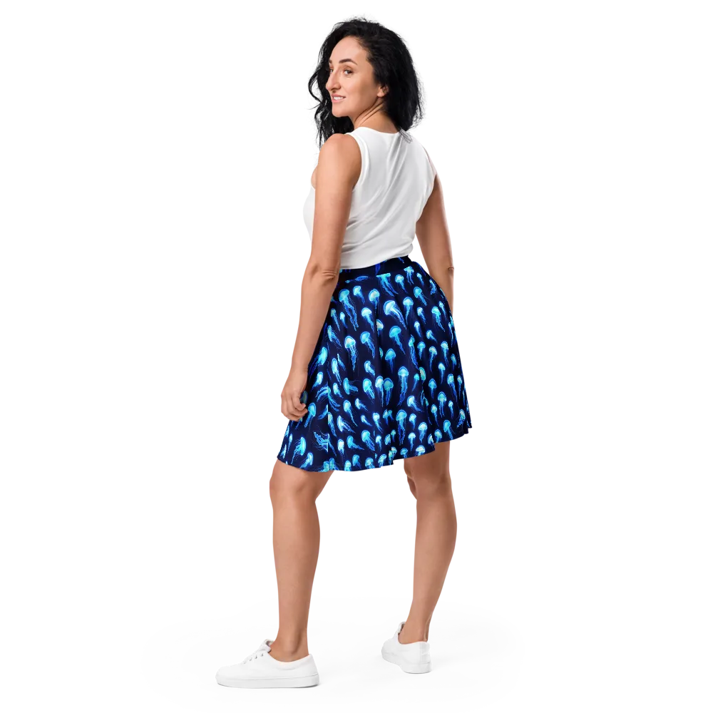 Deepsea Glow on Skater Skirt — Back
