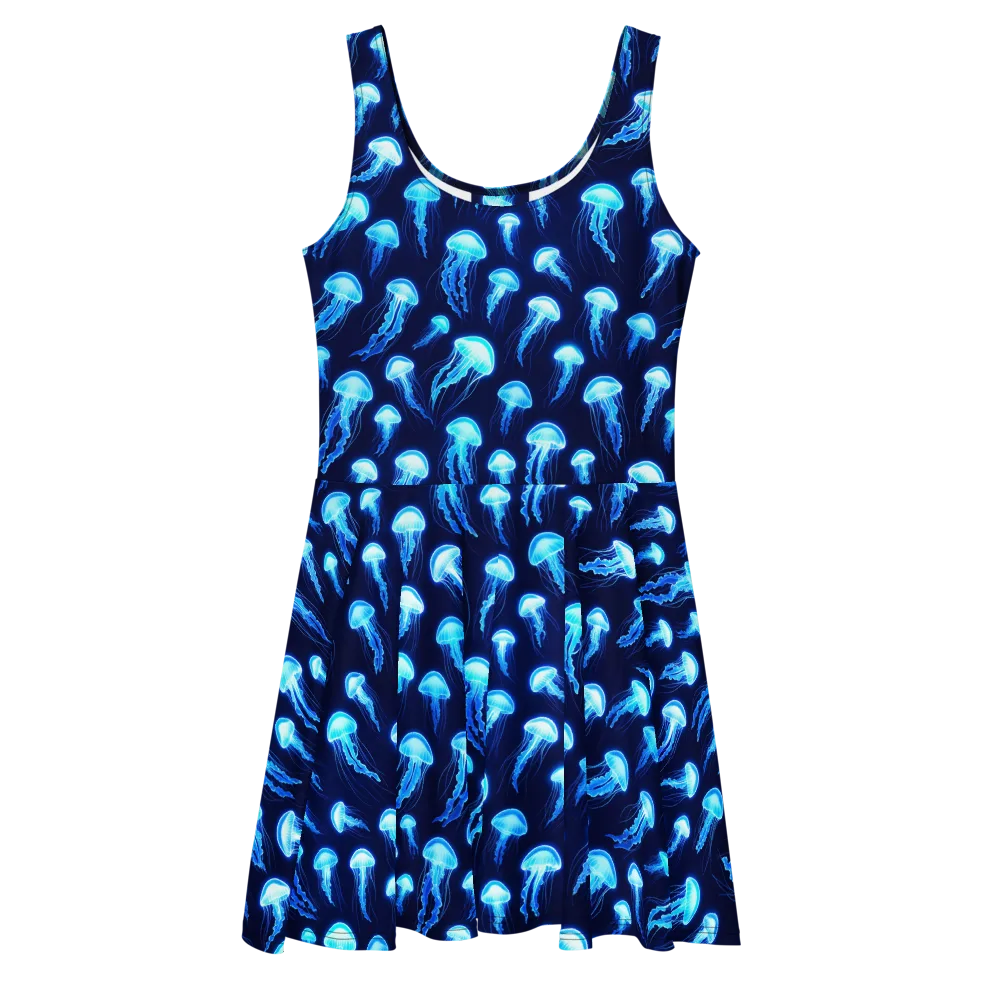 Deepsea Glow on Skater Dress — Front