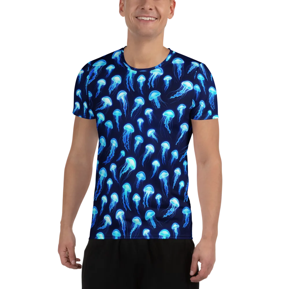 Deepsea Glow on Men's Athletic T-Shirt — Front