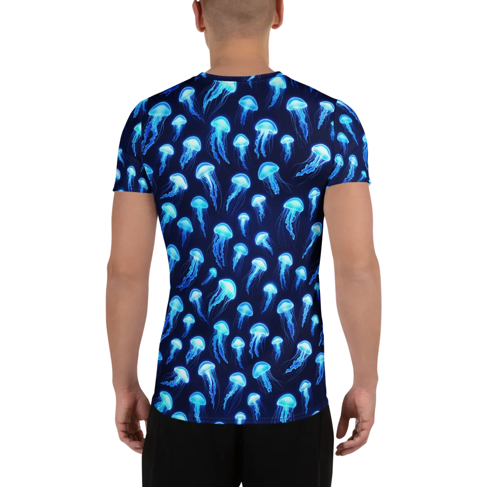 Deepsea Glow on Men's Athletic T-Shirt — Back