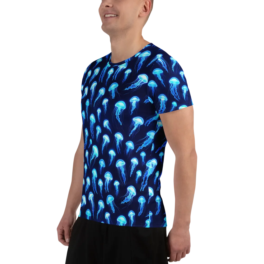 Deepsea Glow on Men's Athletic T-Shirt — Left