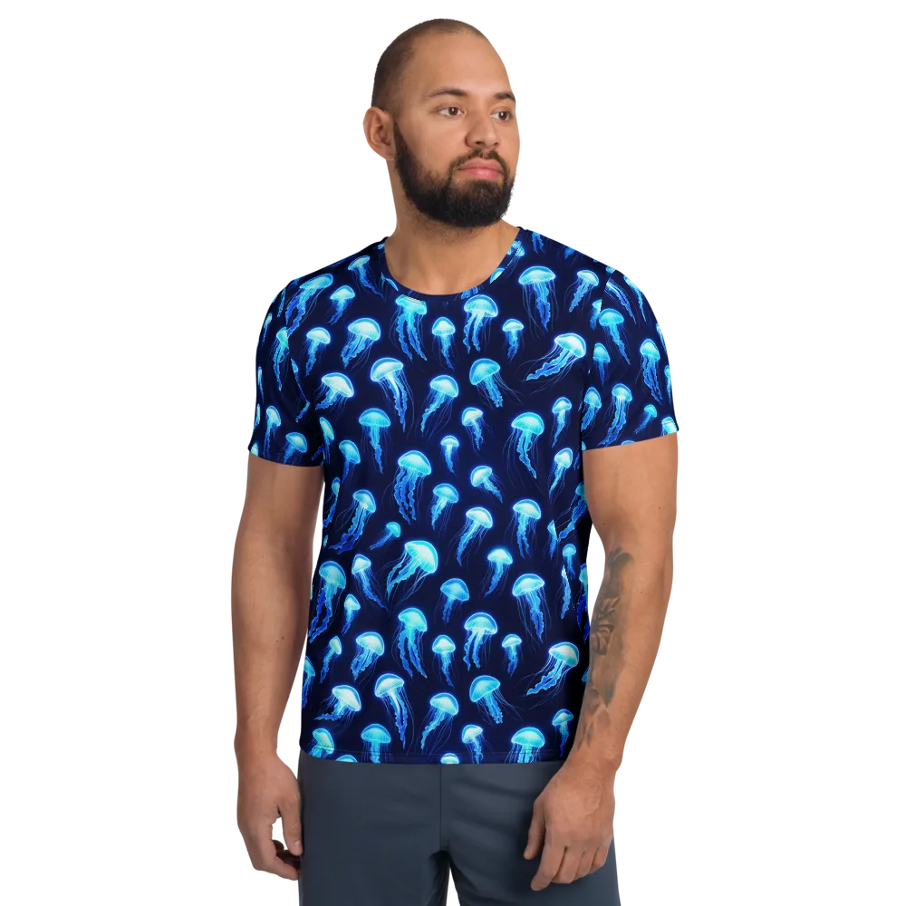 Deepsea Glow on Men's Athletic T-Shirt — Front