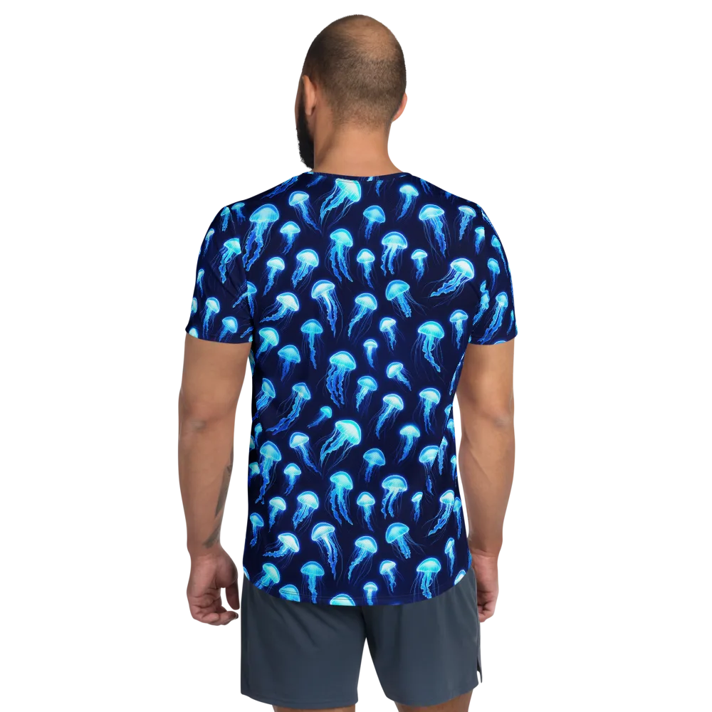 Deepsea Glow on Men's Athletic T-Shirt — Back