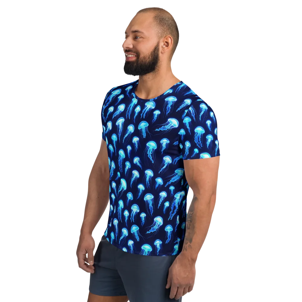 Deepsea Glow on Men's Athletic T-Shirt — Left