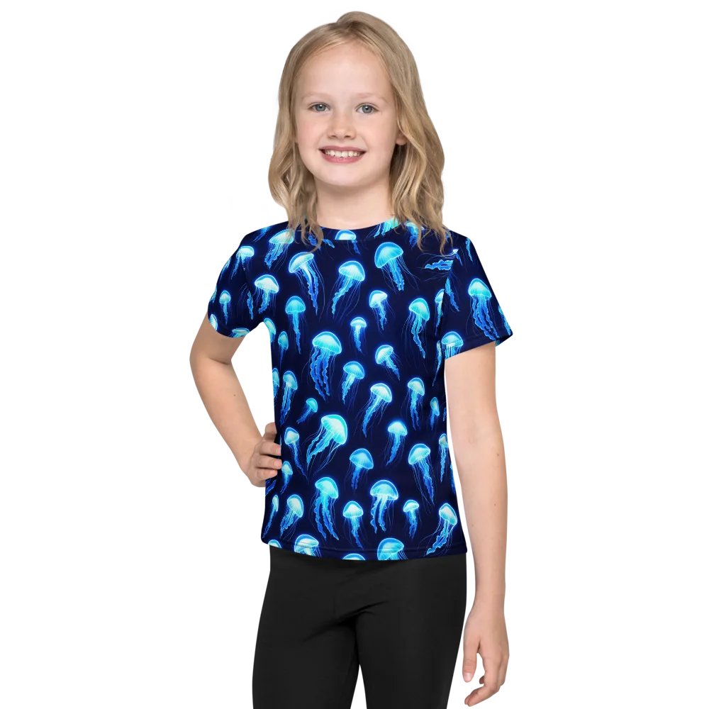 Deepsea Glow on Kids Crew Neck T-Shirt — Front