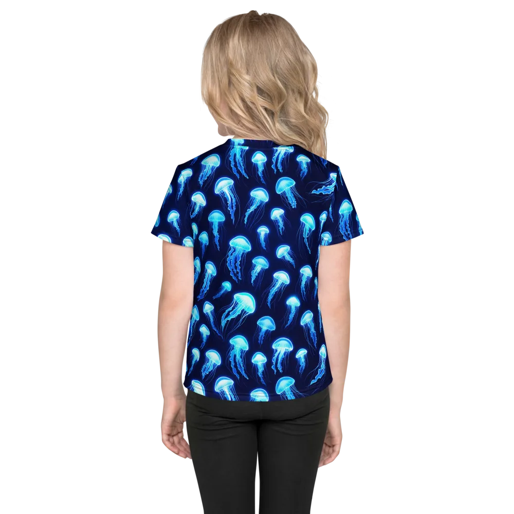 Deepsea Glow on Kids Crew Neck T-Shirt — Back