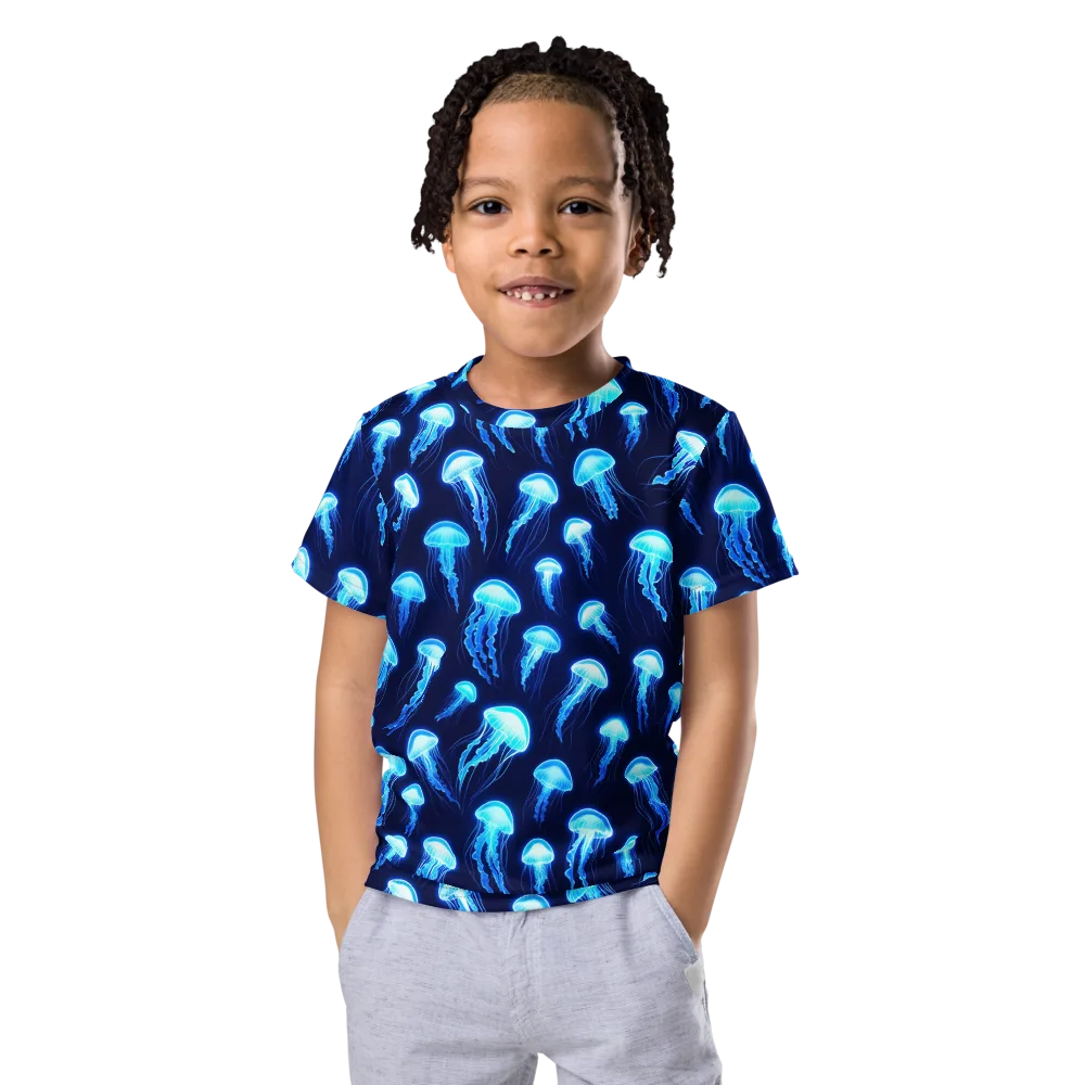 Deepsea Glow on Kids Crew Neck T-Shirt — Front