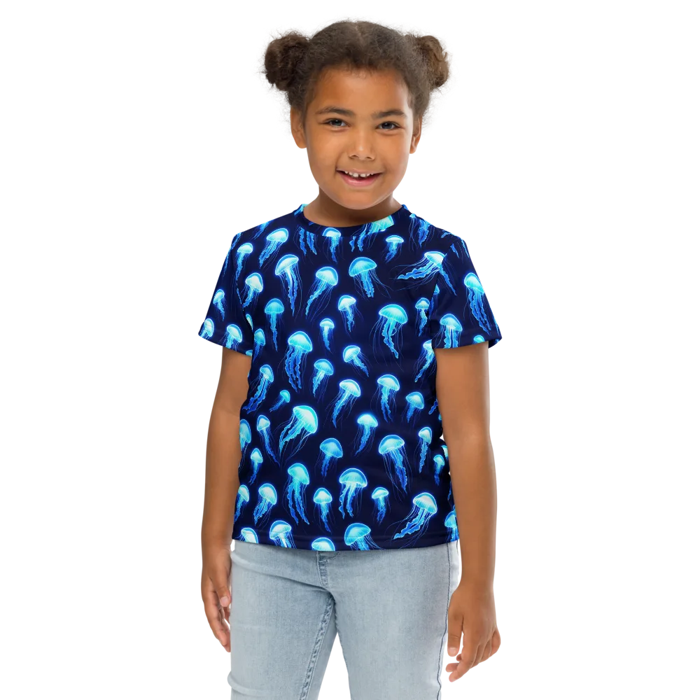 Deepsea Glow on Kids Crew Neck T-Shirt — Front