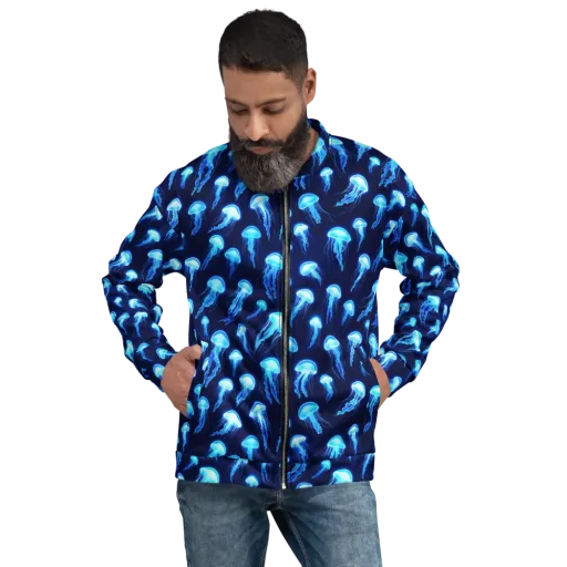 Deepsea Glow on a Bomber Jacket