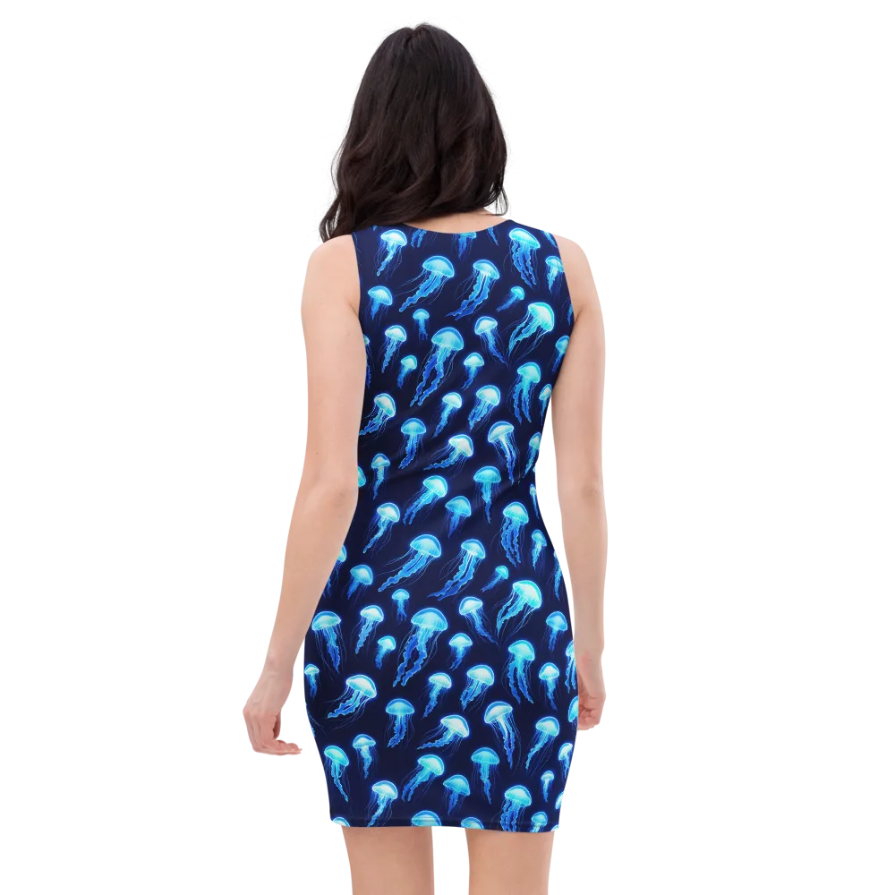 Deepsea Glow on Bodycon Dress — Back