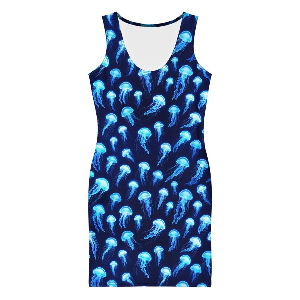 Deepsea Glow on Bodycon Dress — Front