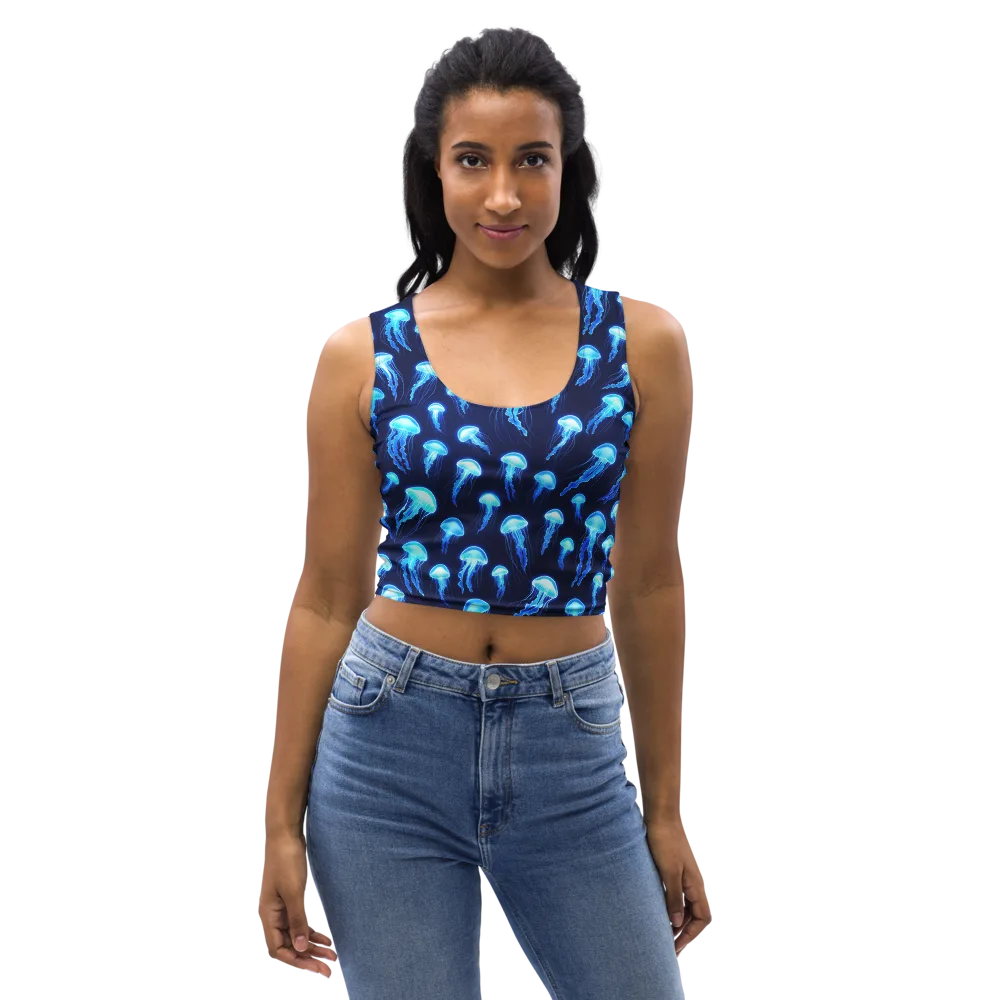 Deepsea Glow on Crop Top — Front