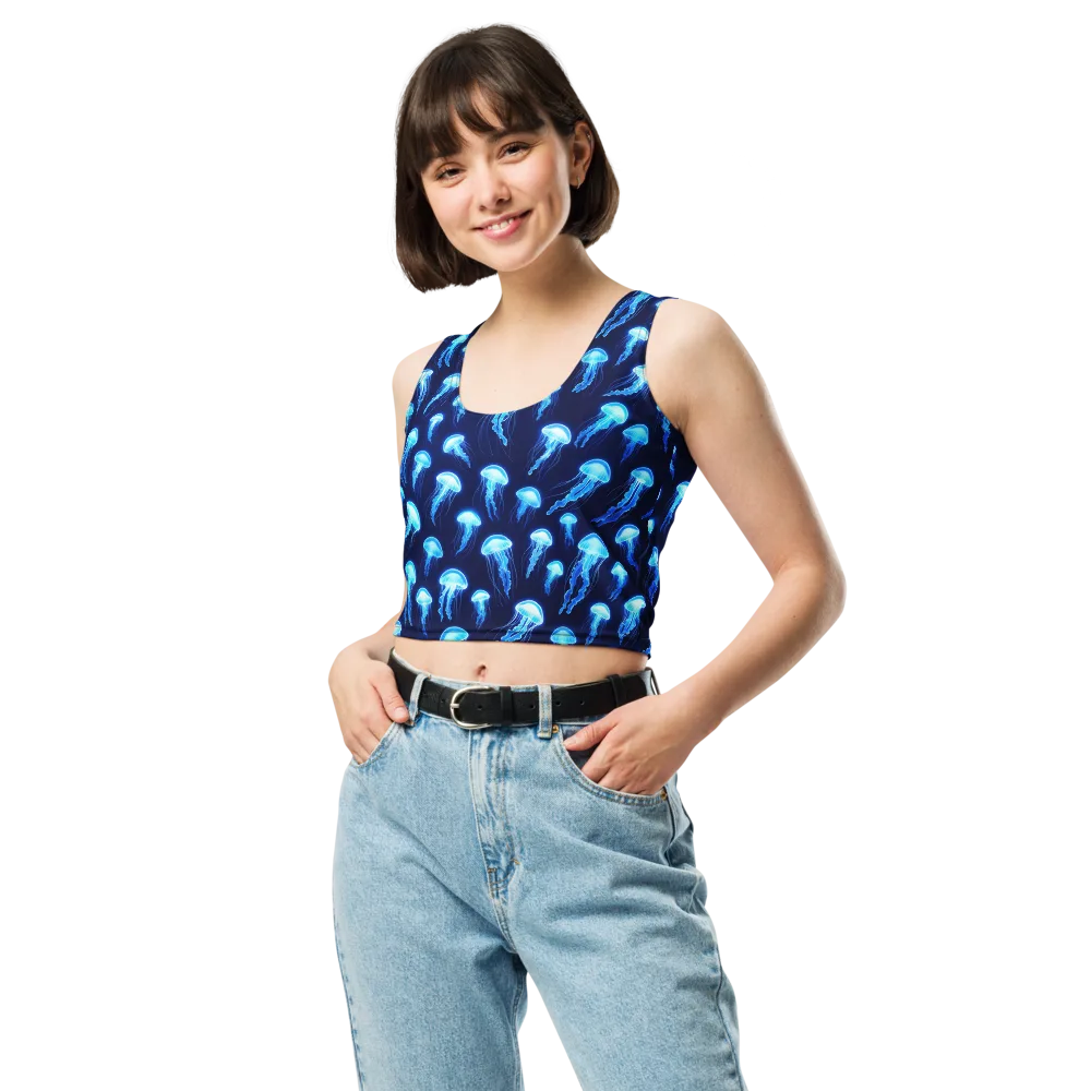 Deepsea Glow on Crop Top — Front