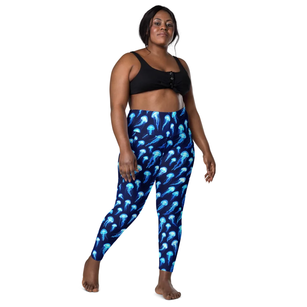 Deepsea Glow on Leggings with Pockets — Front