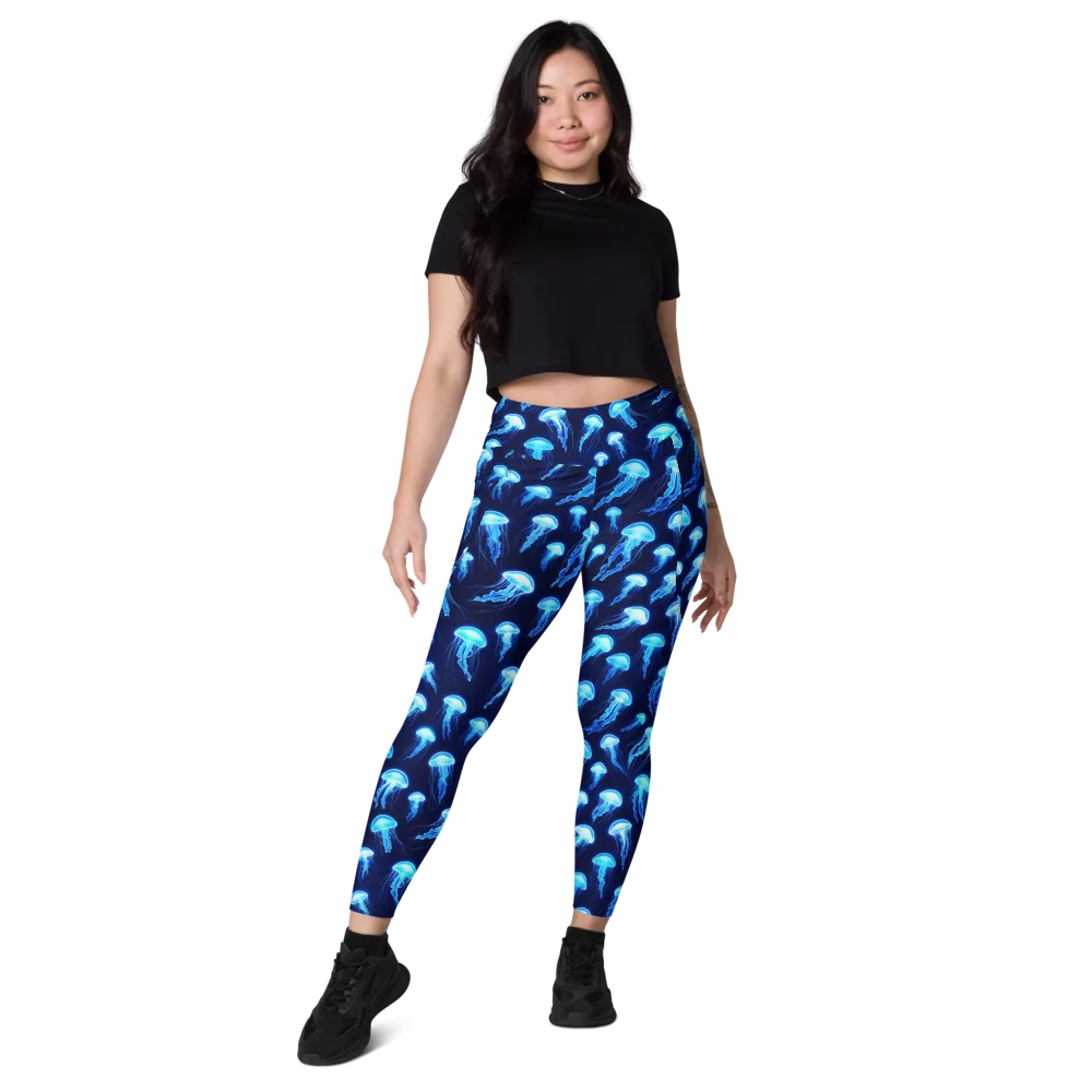 Deepsea Glow on Leggings with Pockets — Front