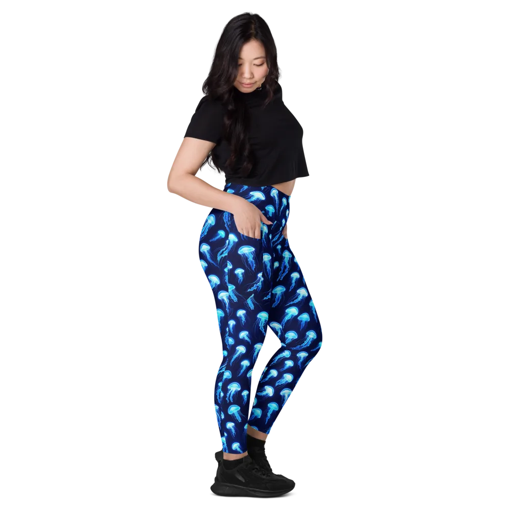 Deepsea Glow on Leggings with Pockets — Right
