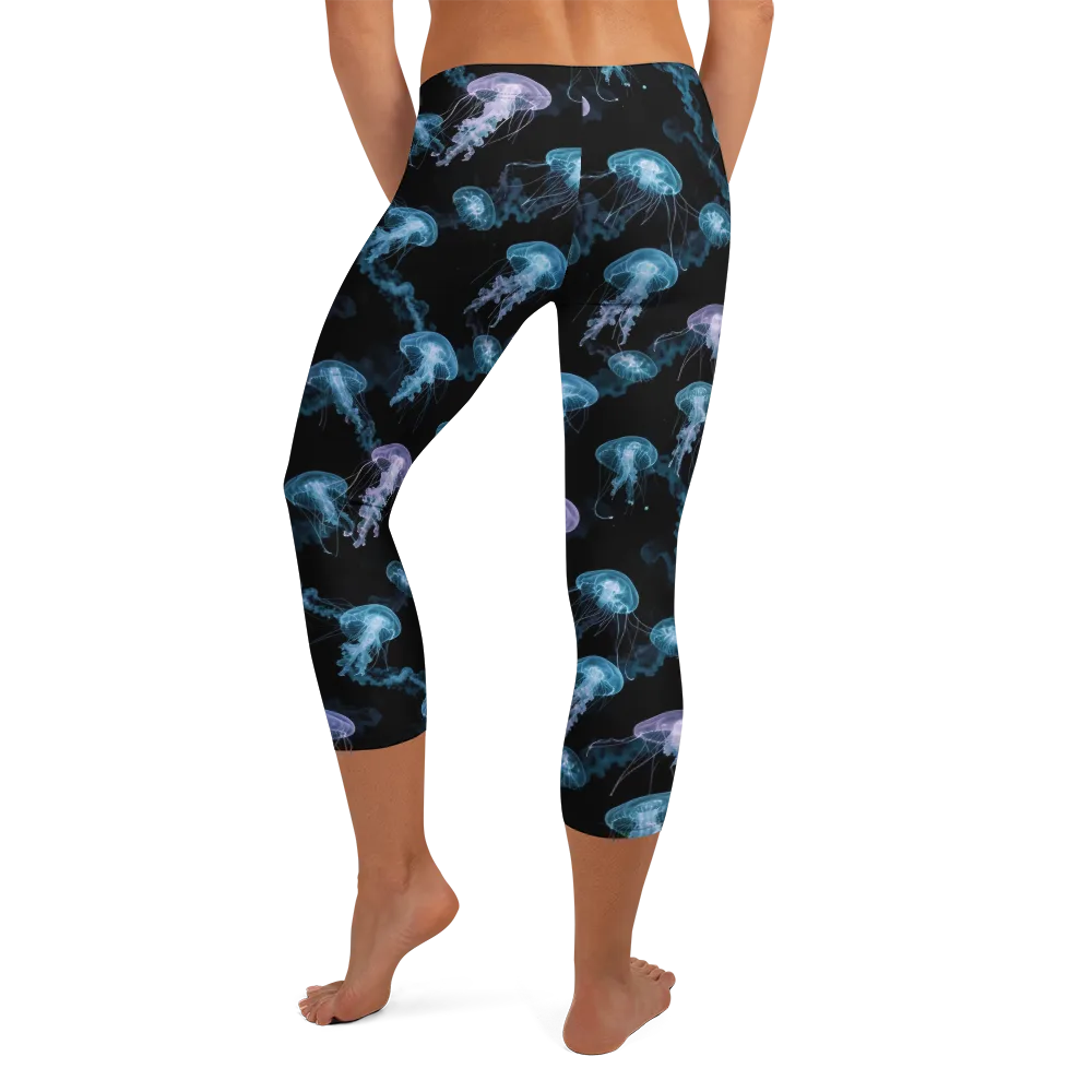 Abyssal Bloom on Capri Leggings — Back