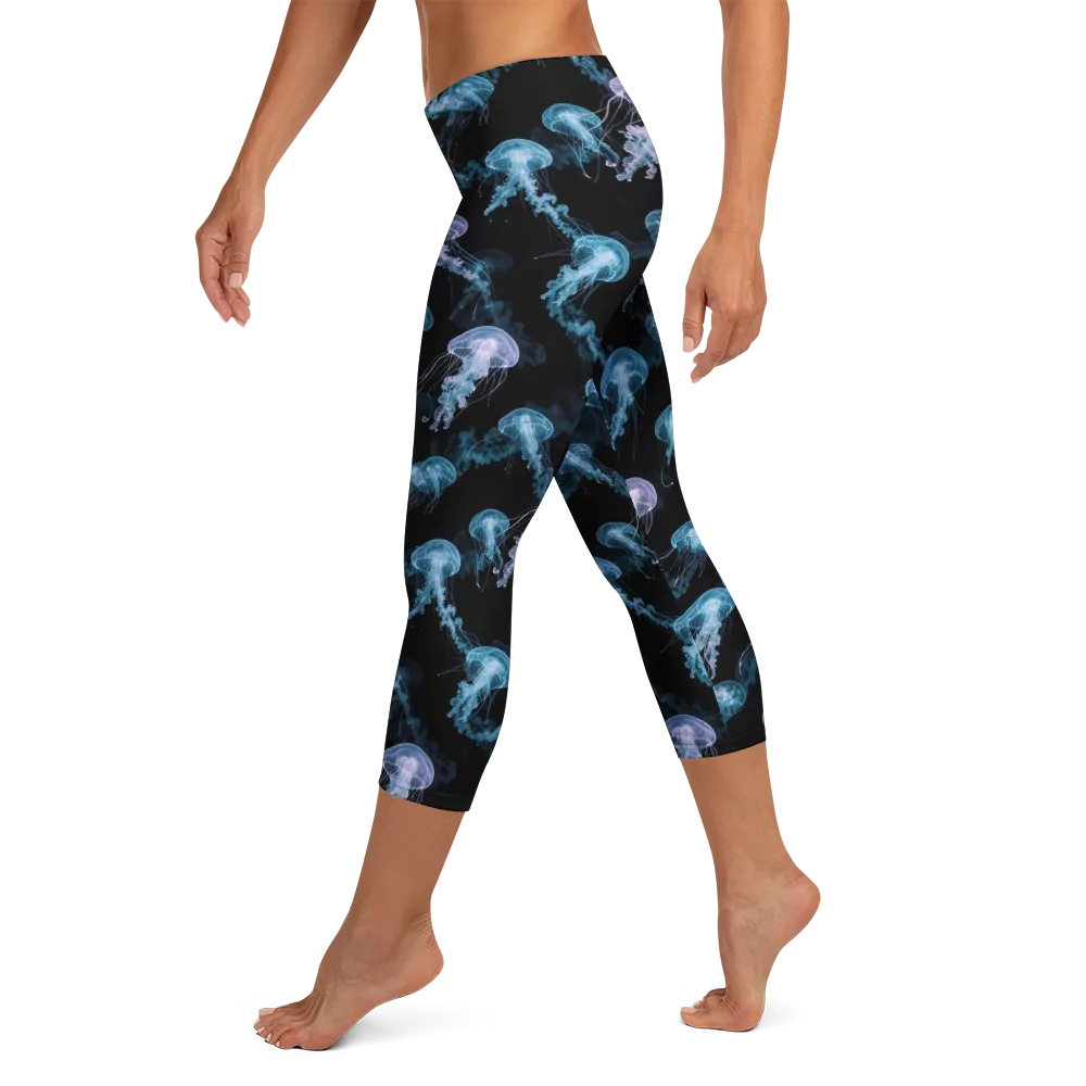 Abyssal Bloom on Capri Leggings — Left