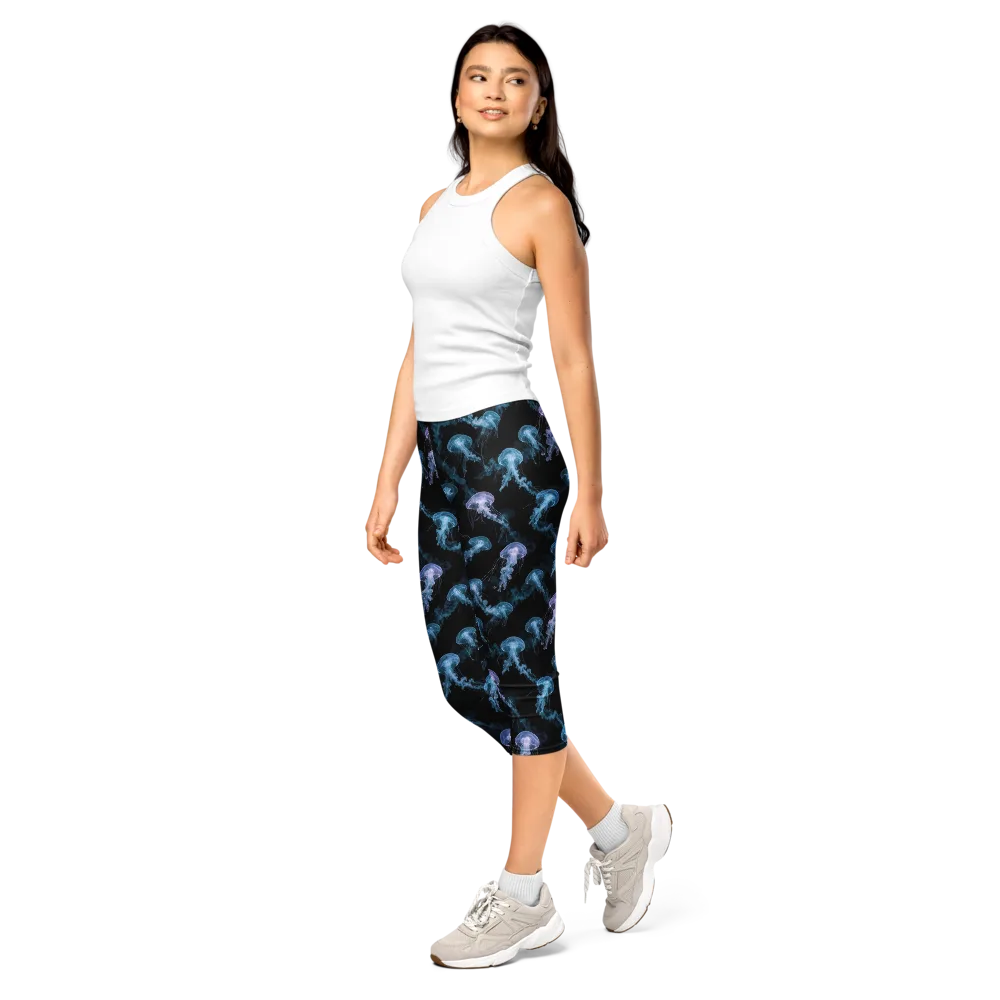 Abyssal Bloom on Capri Leggings — Left Front
