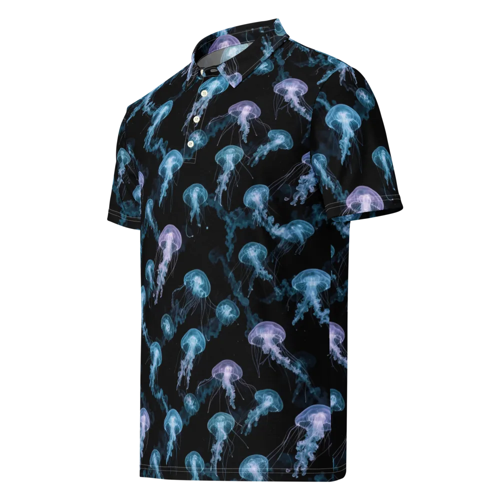 Abyssal Bloom on Men's Slim Fit Polo Shirt — Left Front