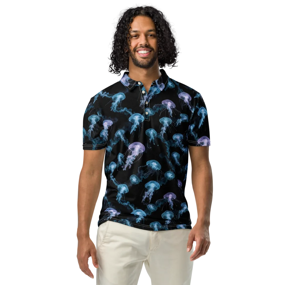 Abyssal Bloom on Men's Slim Fit Polo Shirt — Front