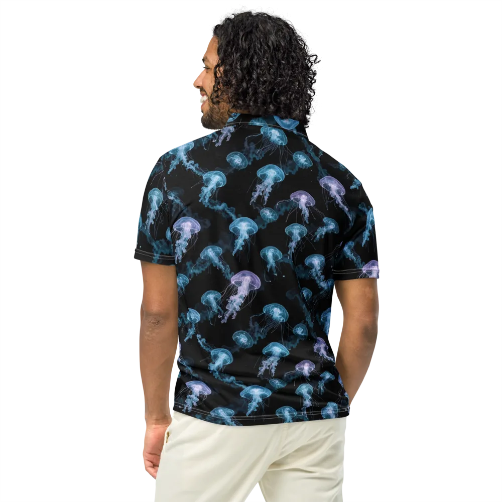 Abyssal Bloom on Men's Slim Fit Polo Shirt — Back