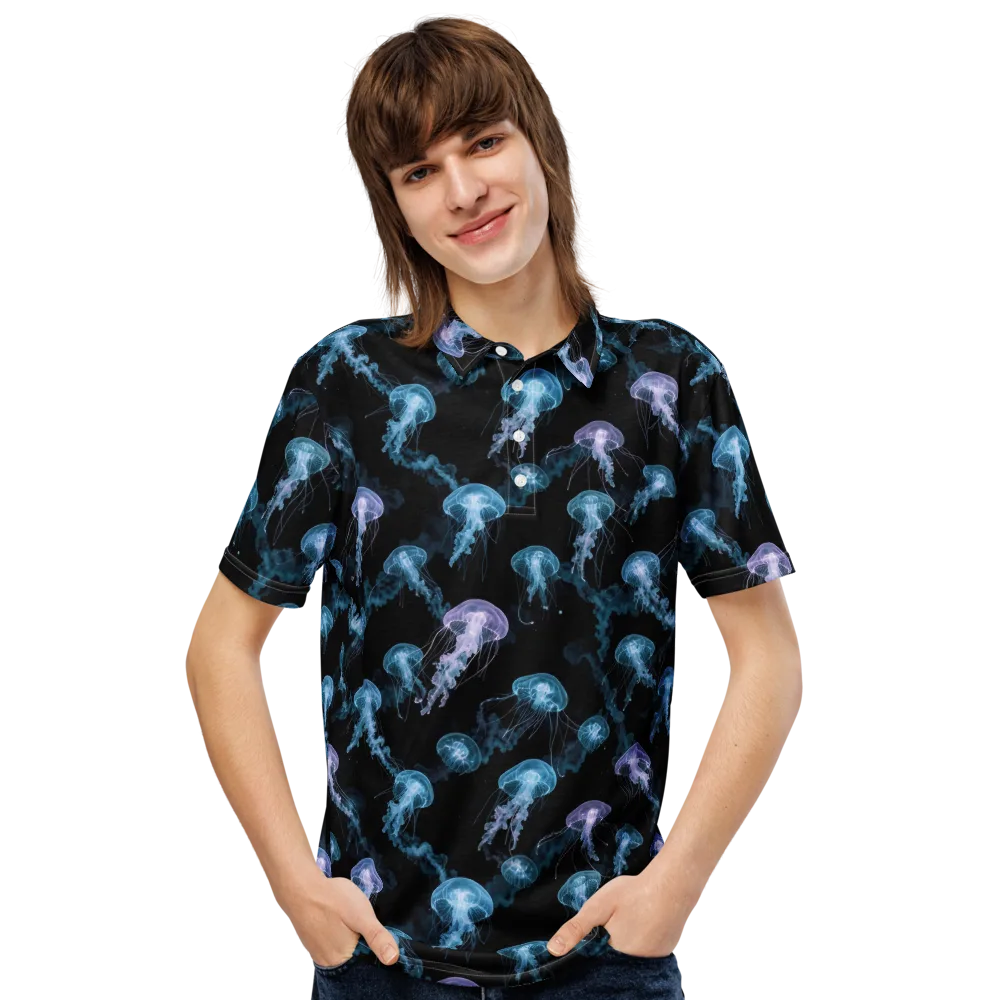 Abyssal Bloom on Men's Slim Fit Polo Shirt — Front