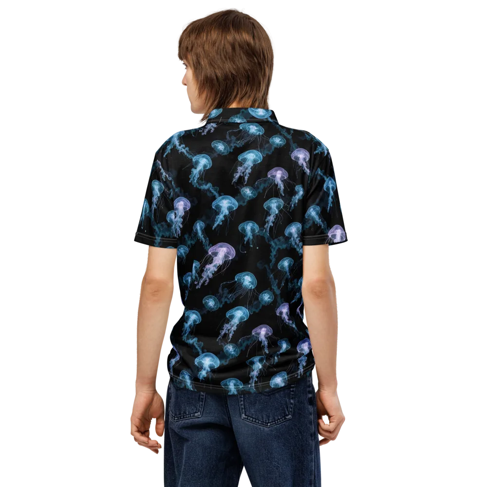 Abyssal Bloom on Men's Slim Fit Polo Shirt — Back