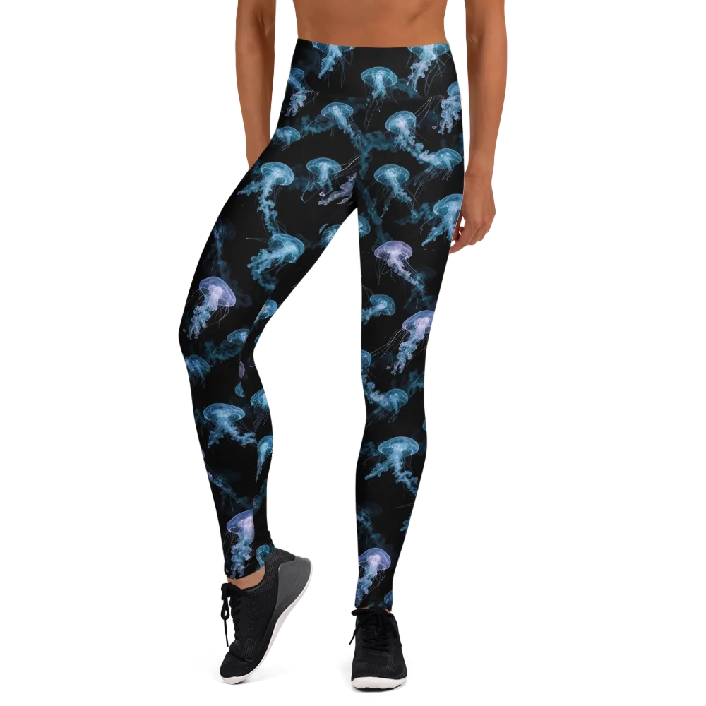 Abyssal Bloom on Yoga Leggings — Front