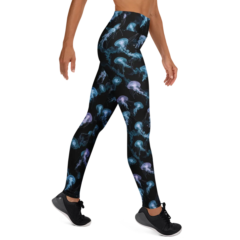 Abyssal Bloom on Yoga Leggings — Right