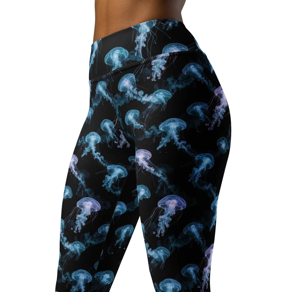 Abyssal Bloom on Yoga Leggings — Left Front
