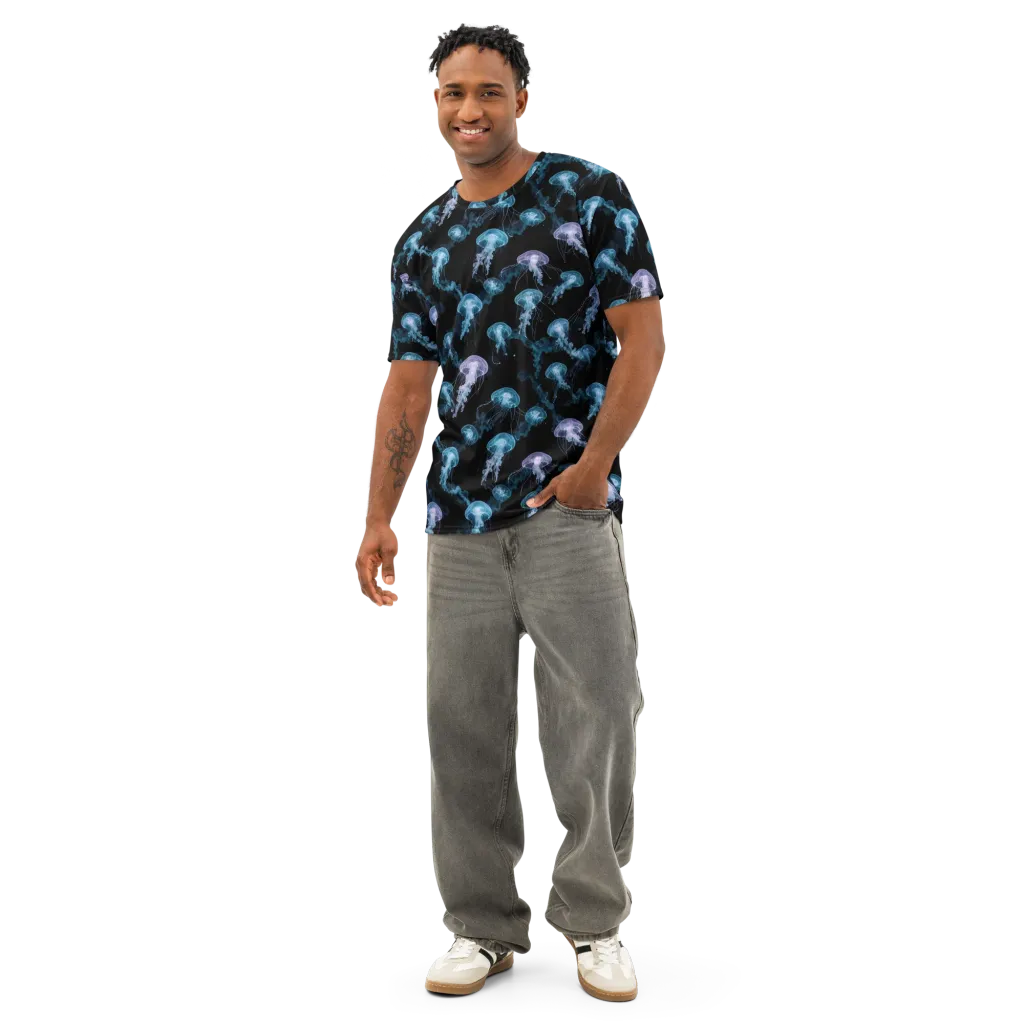 Abyssal Bloom on Men's Cotton Crew Neck T-Shirt — Front