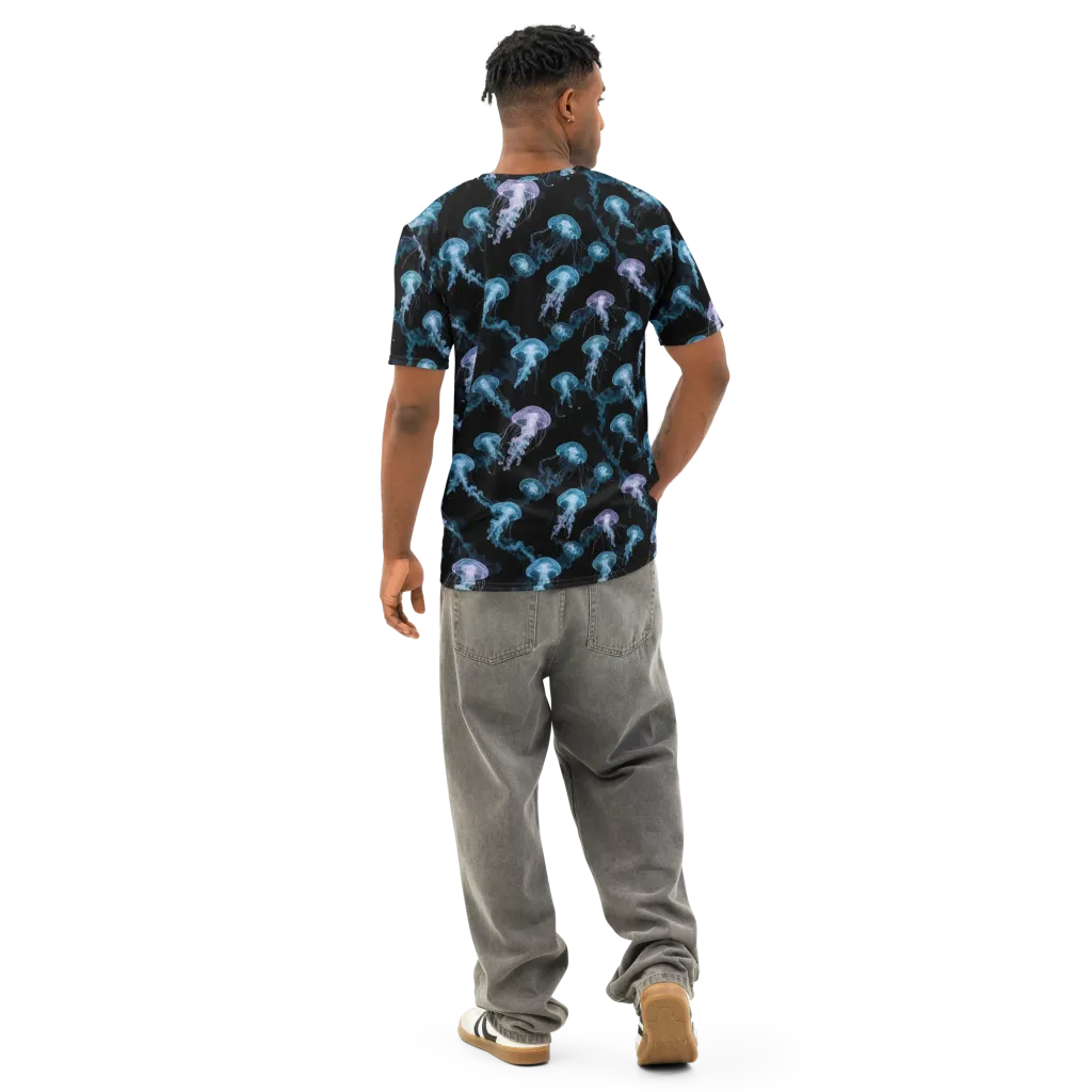 Abyssal Bloom on Men's Cotton Crew Neck T-Shirt — Back