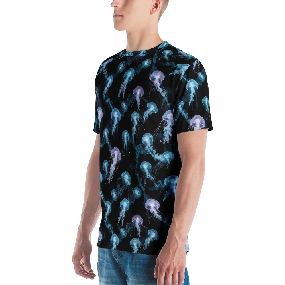 Abyssal Bloom on Men's Crew Neck T-Shirt — Left