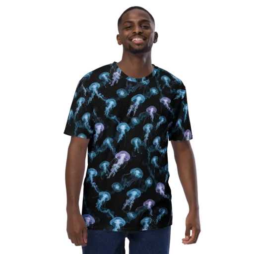 Abyssal Bloom on a Men's Crew Neck T-Shirt