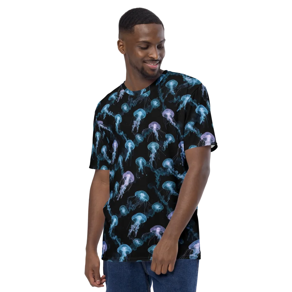 Abyssal Bloom on Men's Crew Neck T-Shirt — Left