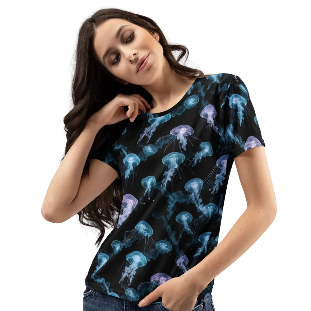 Abyssal Bloom on Women's Crew Neck T-Shirt — Left Front