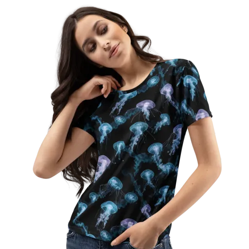 Abyssal Bloom on a Women's Crew Neck T-Shirt