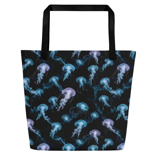Abyssal Bloom on a Large Tote Bag W/ Pocket