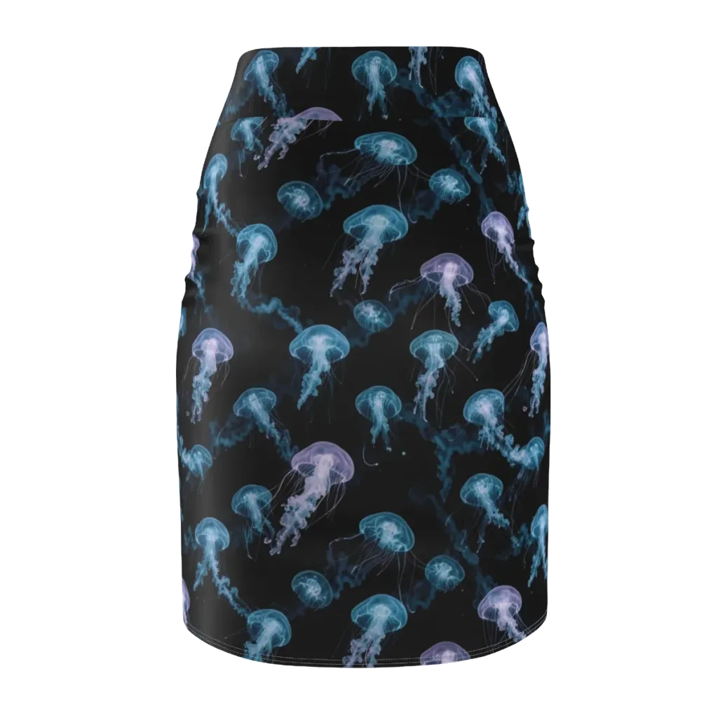 Abyssal Bloom on Pencil Skirt — Back