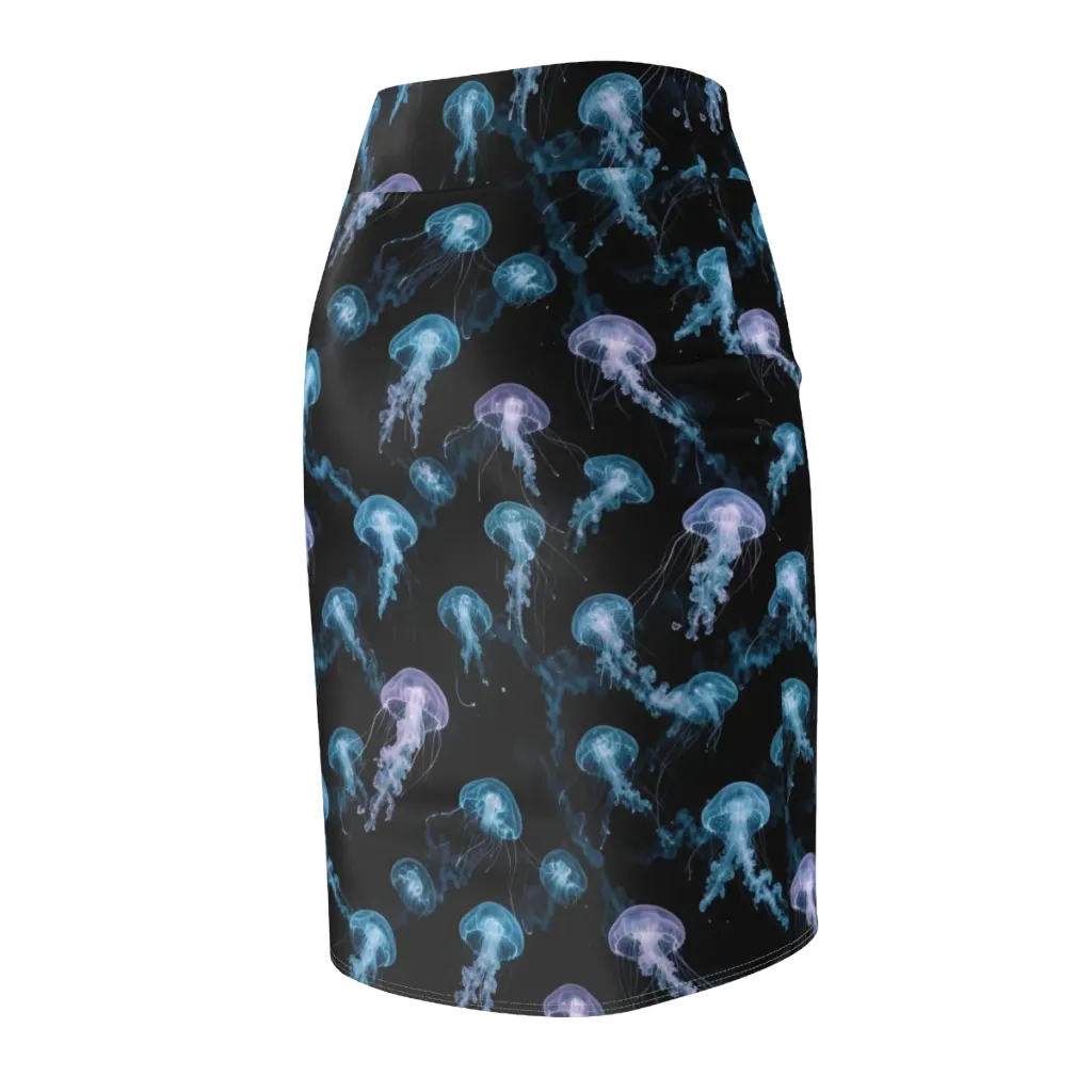 Abyssal Bloom on Pencil Skirt — Back Side