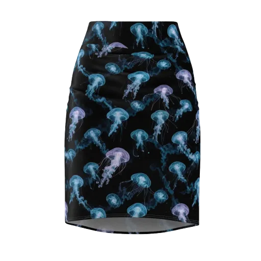 Abyssal Bloom on a Pencil Skirt