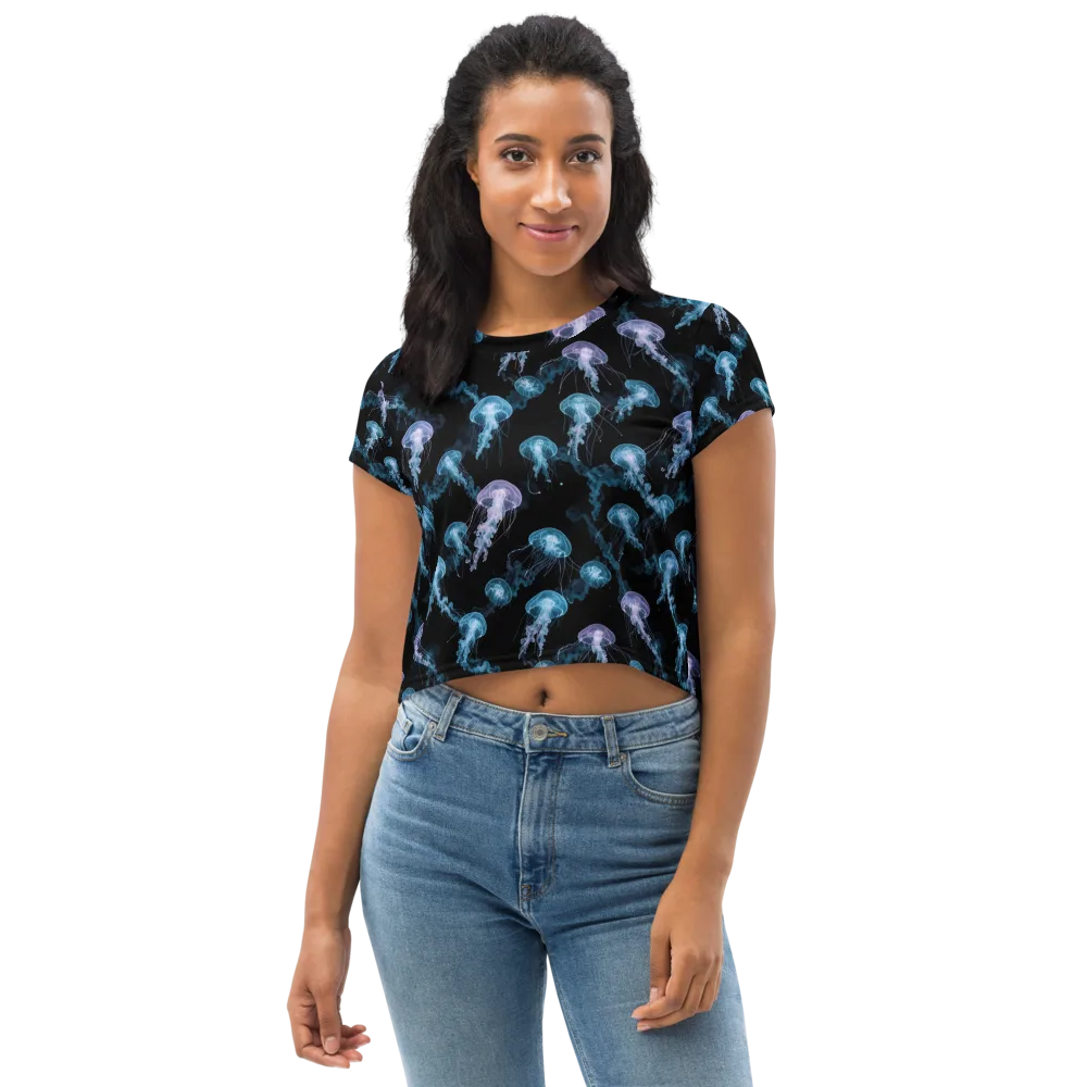Abyssal Bloom on Crop Tee — Front