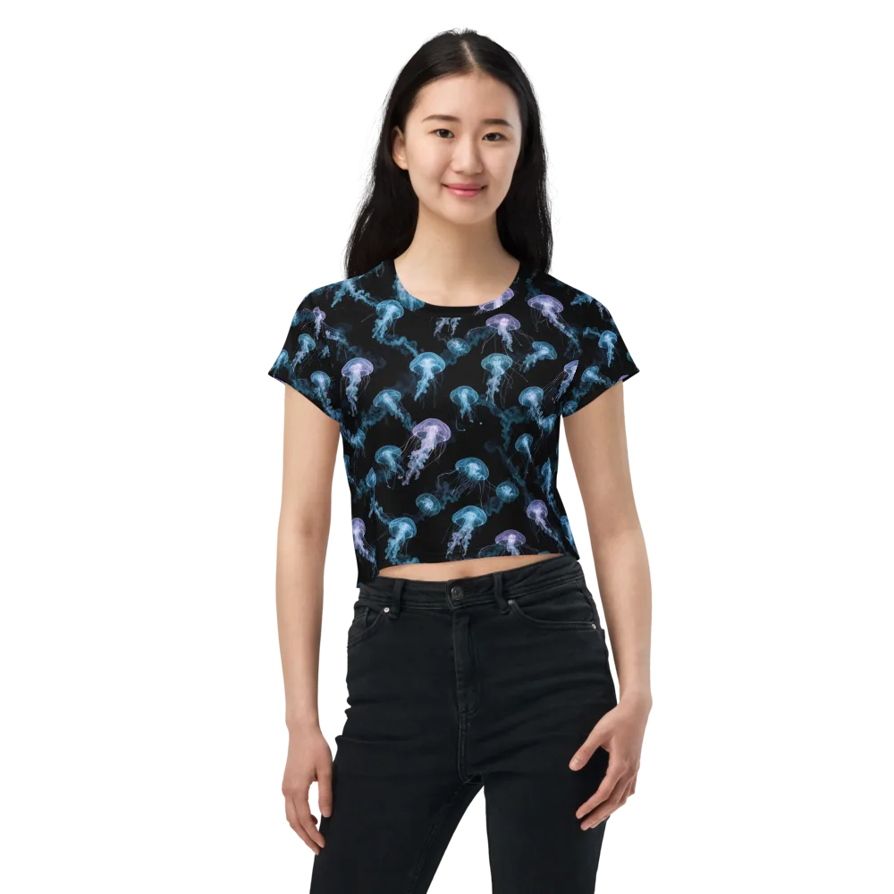Abyssal Bloom on Crop Tee — Front