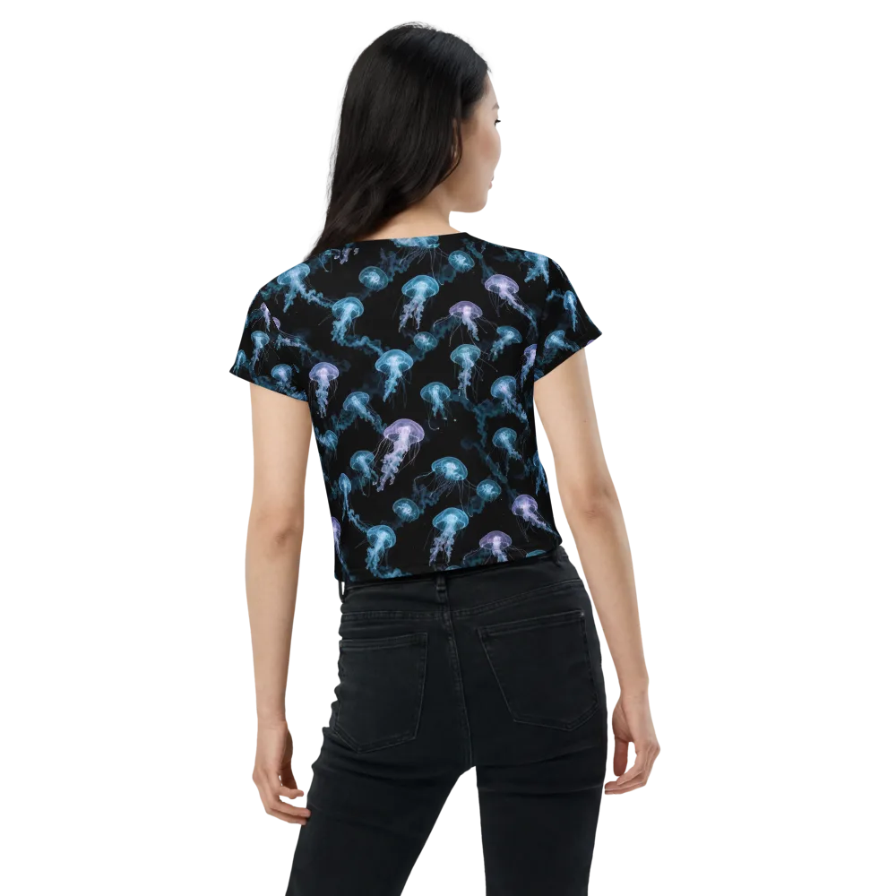 Abyssal Bloom on Crop Tee — Back
