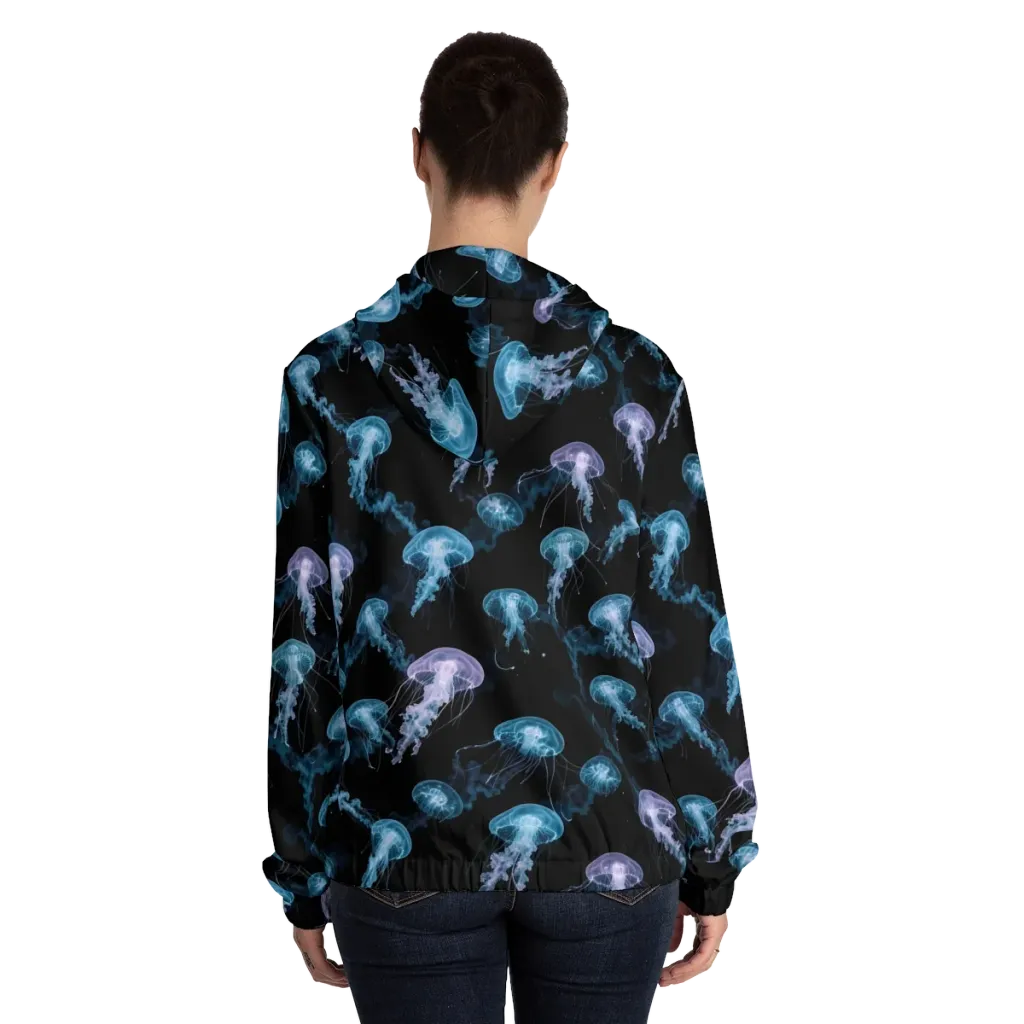 Abyssal Bloom on Women's Full-Zip Hoodie — Back On Person